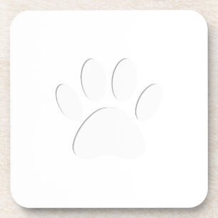 Dessous-de-verre Empreinte de patte de chien coupé en papier