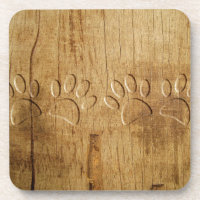 Empreinte de patte de chien en bois sculpté
