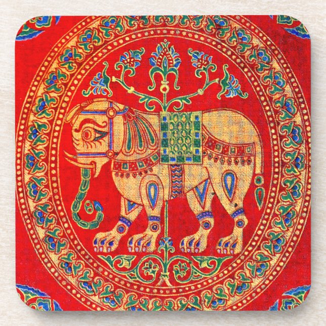 Dessous-de-verre Empreinte d'éléphants d'Inde orientale (Devant)