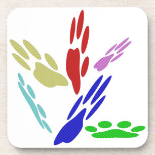 Dessous-de-verre Empreintes de pattes de chiens avec Pois