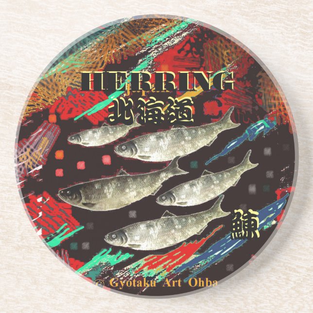 DESSOUS DE VERRE EN GRÈS ニシン　 (Devant)