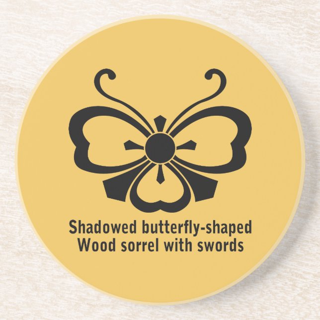 DESSOUS DE VERRE EN GRÈS 中 陰 剣 酢 漿 蝶 草 胡 (Devant)