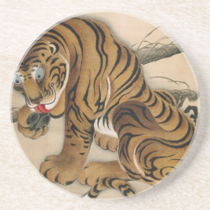 Dessous De Verre En Grès 虎 図, 若 冲 Tiger, Jakuchu, Art
