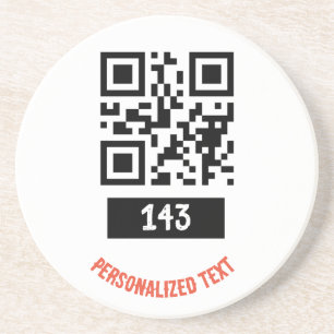 Dessous De Verre En Grès 143 message secret de code QR, décodez-le et dites