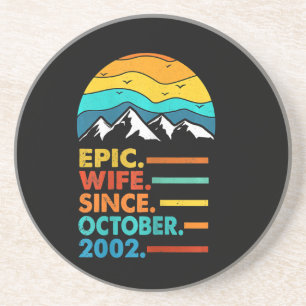 Dessous De Verre En Grès 18e anniversaire de Mariage Cadeau pour ses 18 ans