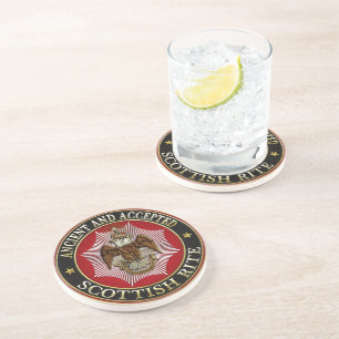 Dessous De Verre En Grès [200] Eagle à tête double du Rite écossais