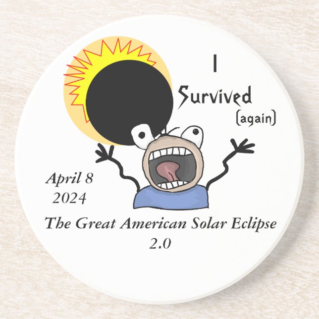 Dessous De Verre En Grès 2024 Solar Eclipse Survival (Devant)