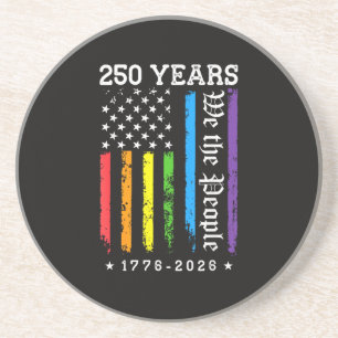 Dessous De Verre En Grès 250 Ans de Drapeau de Fierté LGBT Américain 250e A