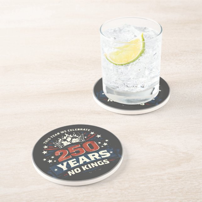 Dessous De Verre En Grès 250 Ans Pas De Rois Patriotique (Côté)