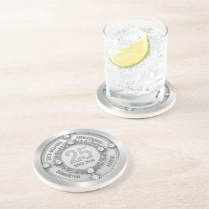 Dessous De Verre En Grès 25e anniversaire de Mariage