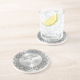 Dessous De Verre En Grès 25e anniversaire de mariage BlackMandala sur argen