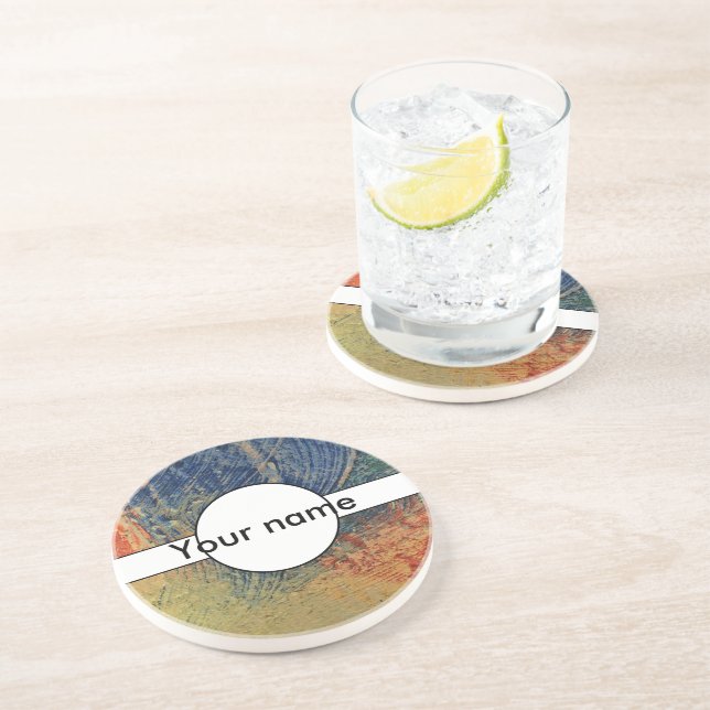 Dessous De Verre En Grès 3 couleurs de peinture (Côté)