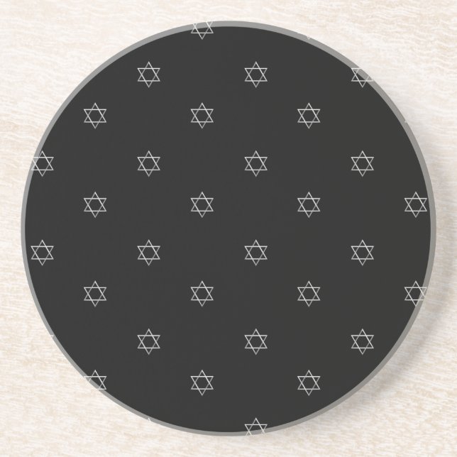 Dessous De Verre En Grès 3-D Look Silver Star of David (Devant)