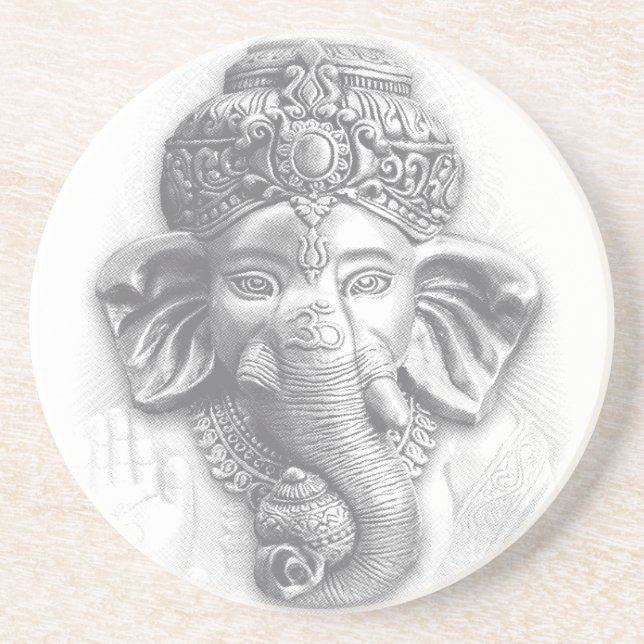 Dessous De Verre En Grès 3d Seigneur Ganesha - Om (Devant)
