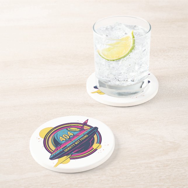 Dessous De Verre En Grès 404 Gravité introuvable - Art Spop Rétro (Côté)