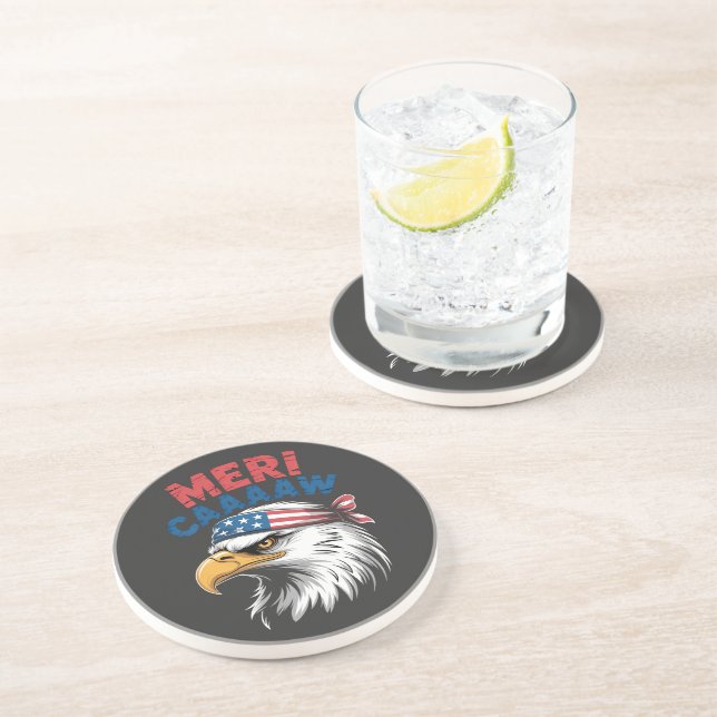 Dessous De Verre En Grès 4 juillet Aigle Liberté Patriotique (Côté)