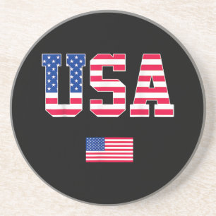 Dessous De Verre En Grès 4 juillet Chemise USA Patriotique US American Drap