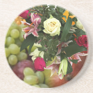 Dessous De Verre En Grès 4e anniversaire du Mariage Fruits et Fleurs