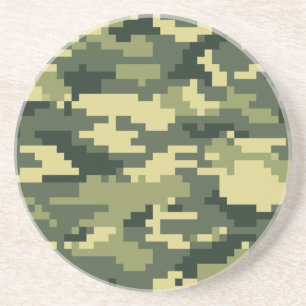 Dessous De Verre En Grès 8 Bit Pixel Digital Woodland Camouflage / Camo