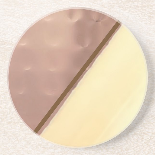 Dessous De Verre En Grès 9e anniversaire Mariage, saule et cuivre (Devant)