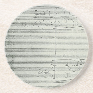 Dessous De Verre En Grès 9ème symphonie de Beethoven, manuscrit de musique