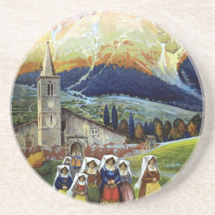 Dessous De Verre En Grès Abruzzes Italie Art de l'affiche de voyage vintage