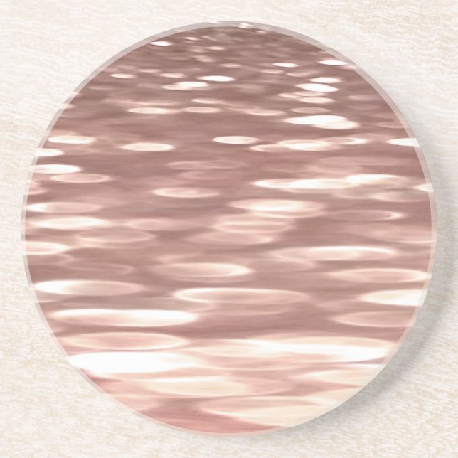 Dessous De Verre En Grès Abstract #3: Copper Rose Gold (Devant)