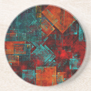 Dessous De Verre En Grès Abstrait Cool coloré moderne Motif artistique