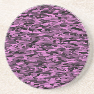 Dessous De Verre En Grès Abstrait Motif violet noir