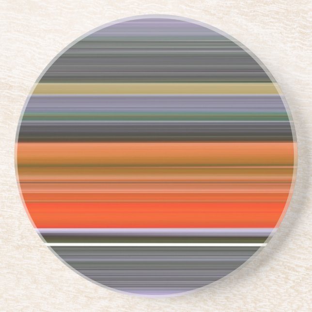 Dessous De Verre En Grès Abstrait n° 1 : orange et gris (Devant)