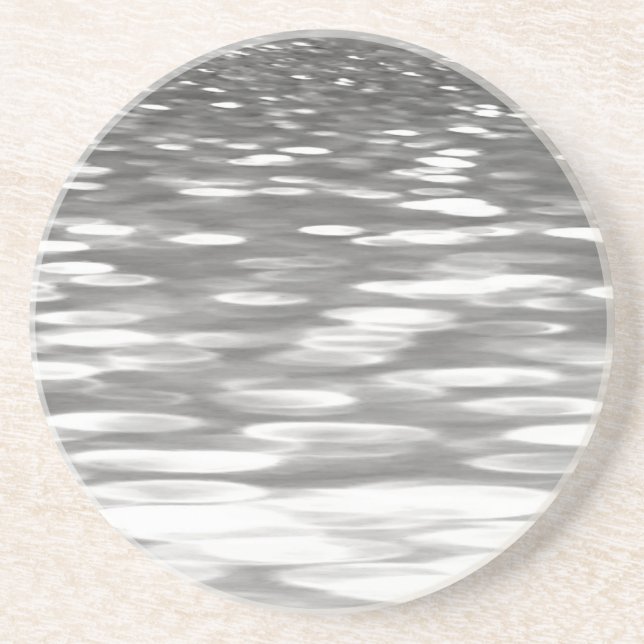 Dessous De Verre En Grès Abstrait n° 3 : brillant gris argenté (Devant)