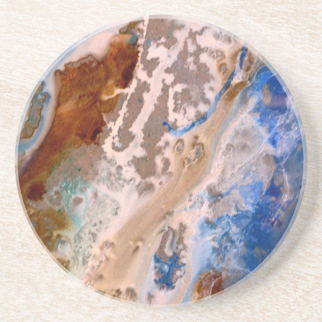 Dessous De Verre En Grès Abstrait plage de sable motif motif en mousse d'ea (Devant)