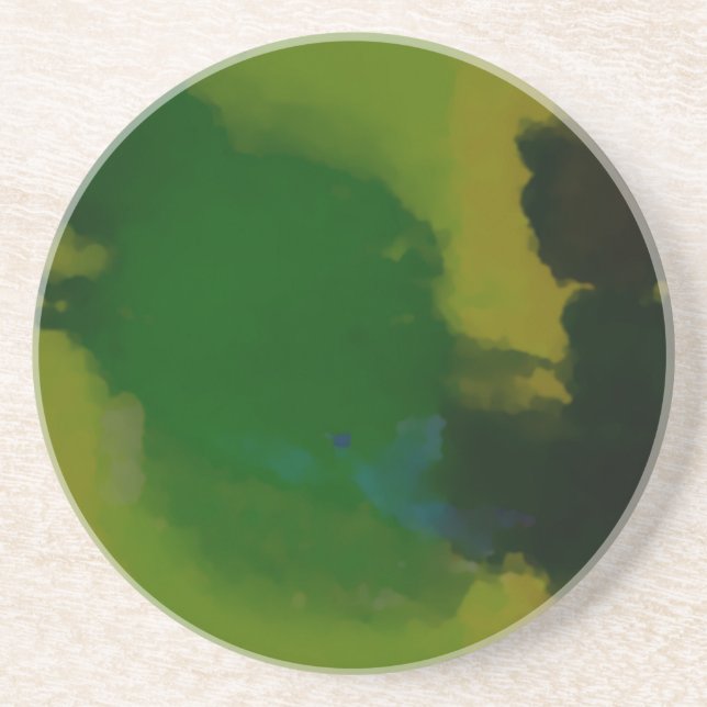 Dessous De Verre En Grès Abstrait vert créatif (Devant)