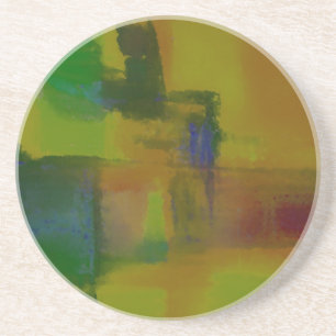 Dessous De Verre En Grès Abstrait vert moderne