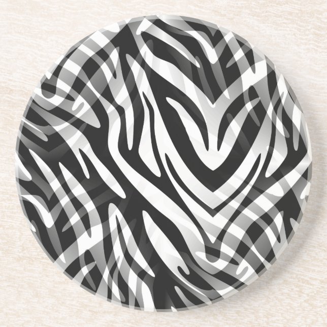 Dessous De Verre En Grès Abstrait Zebra (Devant)