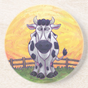 Dessous De Verre En Grès Accessoires Cuisine Cute Cow