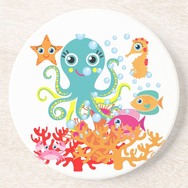 Dessous De Verre En Grès Accueil vers l'océan (Devant)