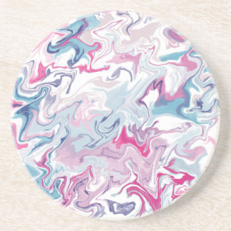 Dessous De Verre En Grès Acrylique liquide rose et bleu