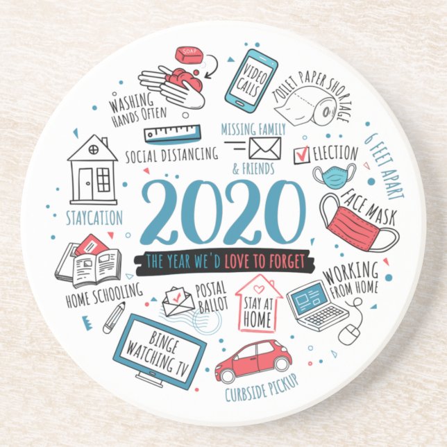 Dessous De Verre En Grès Activités de quarantaine 2020 Commémoratives (Devant)
