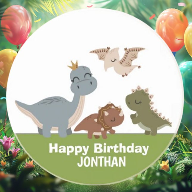 Dessous De Verre En Grès Adorable Boho Dinosaur Party (Transform your party with our Adorable Boho Dinosaur Coasters! )