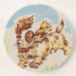 Dessous De Verre En Grès adorable cocker spaniel chiot sur la course