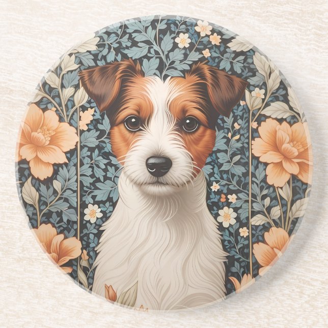 Dessous De Verre En Grès Adorable Jack Russell Terrier Inspiré de William M (Devant)