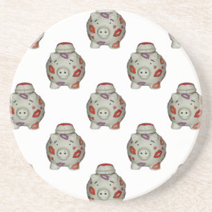 Dessous De Verre En Grès Adorable Lipstick Pig