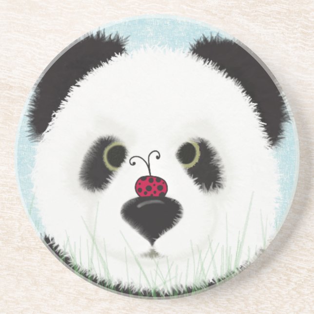 Dessous De Verre En Grès Adorable Ours Panda (Devant)