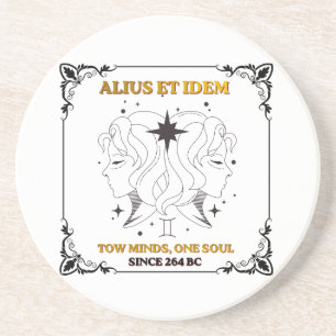 Dessous De Verre En Grès Affiche de carte de tarot de zodiaque Gémeaux vint