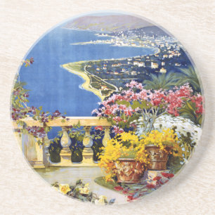 Dessous De Verre En Grès Affiche de voyage de Sanremo Italie
