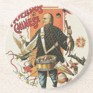 Dessous De Verre En Grès Affiche Magique Vintage, Magicien Chung Ling Soo