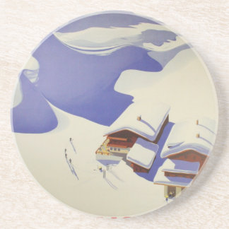 Dessous De Verre En Grès Affiche vintage de ski, ski Autriche