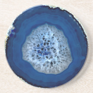 Dessous De Verre En Grès Agate bleue