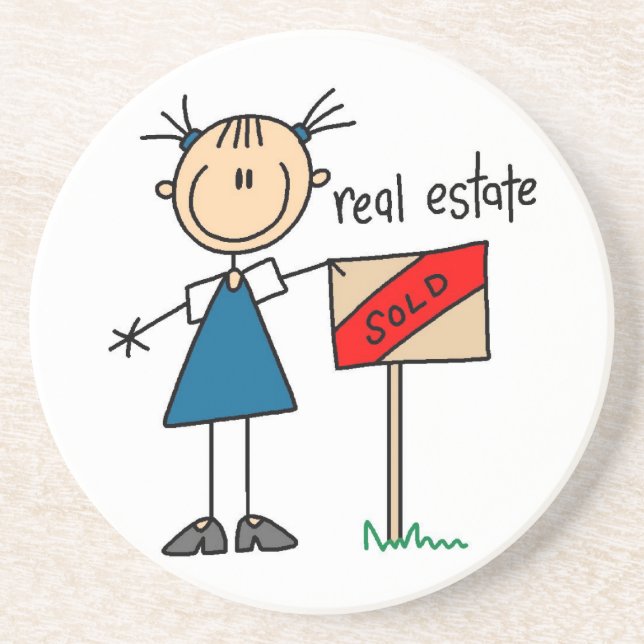 Dessous De Verre En Grès Agent immobilier (Devant)